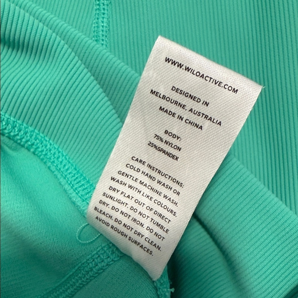 Wilo 2 Piece Bra & Leggings Ribbed Workout Set in Apple Green - Picture 6 of 13